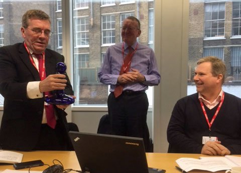 Steve Smart hands over Chairmanship of UKspace to Patrick Wood, CEO SSTL