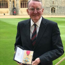 Paul Flanagan collecting CBE
