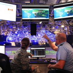 Royal Air Force (RAF) eyes are trained hundreds of miles above the Earth this week as personnel take part in Exercise Global Sentinel in Suffolk, Virginia, alongside American, French, Canadian, Australian, German and Japanese military counterparts. © Crown Copyright