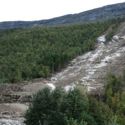 Landslide in Romsdalen, Norway in 2011. Landslides are one of the geohazards that will be monitored in the INVISON project. (Photo credit: Knut Stalsberg)