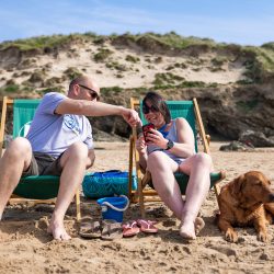 Beachgoers use the MyCoast app