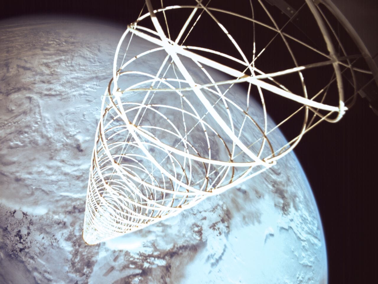 OSS VHF Isoflux Helical Antena in Space. Credit Startical