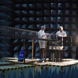 OSS VHF Isoflux Helical Antenna in Testing Chamber